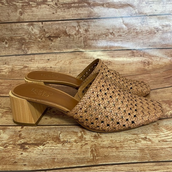 Franco Sarto Neo 3 Mule Slide Citron Woven Leather Size 9.5 tan/ brown - Picture 10 of 15